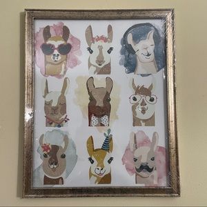 Llama Individualism Animal Glass Framed Kids Baby Dorm Decor Wall Art